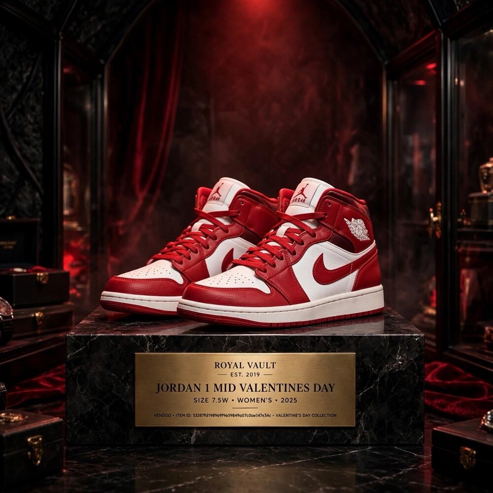 Size 7.5W - Air Jordan 1 Mid Valentine's Day HJ9337-106 W OG Box